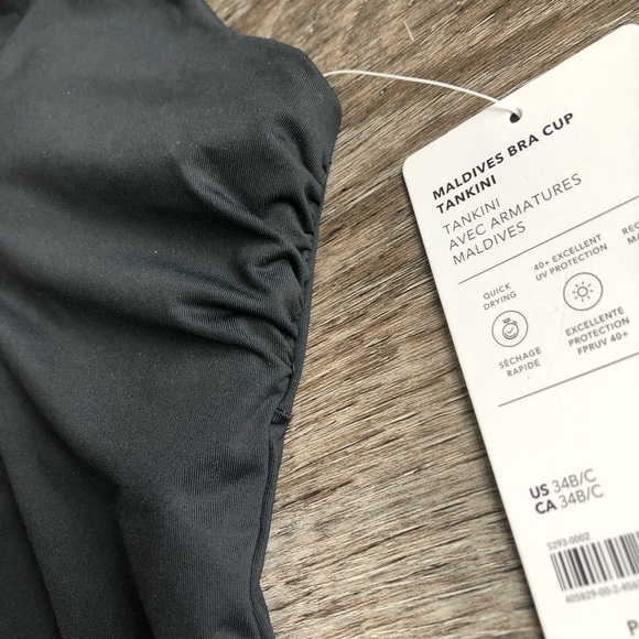 New With Tags Black Maldives Athleta Tankini Top - 34B/32C - Picture 3 of 15